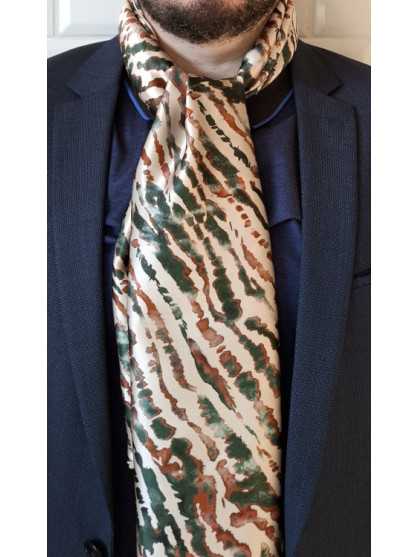 Écharpe 100% Soie Posh Gear - 30x180cm, Bicolore Élégante - Lavage Main, Foulard Haut De Gamme