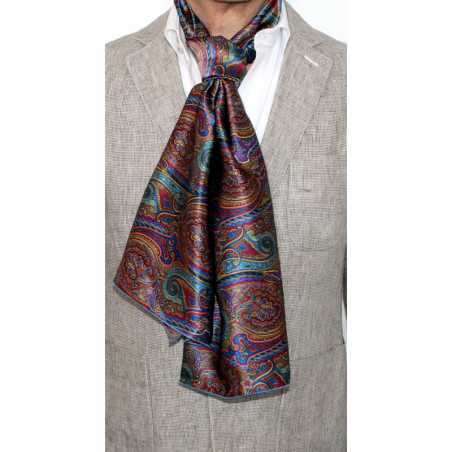 foulard écharpe en soie homme CBF EH2105 fabriqué en France Made in France  Taille 40 cm x 140 cm