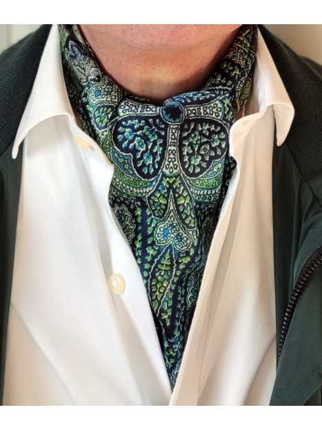 Foulard Carré Homme 58x58 Cm - Avec Boucle En Cuir - Style Vintage Rétro - Multifonction : Bandana, Bandeau, Cravate Alternative