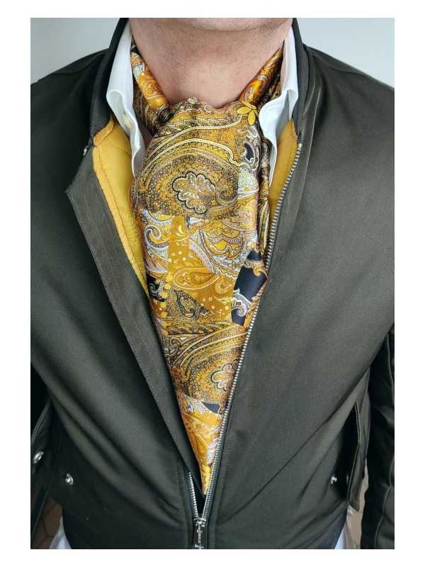 foulard écharpe en soie homme CBF EH2105 fabriqué en France Made in France  Taille 40 cm x 140 cm