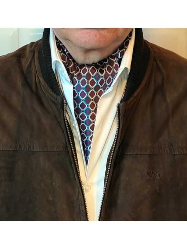 Foulard carré en soie pour homme collection france masculin