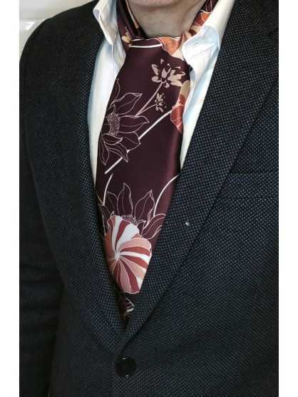 Foulard-Echarpe homme en soie motifs étriers-noir