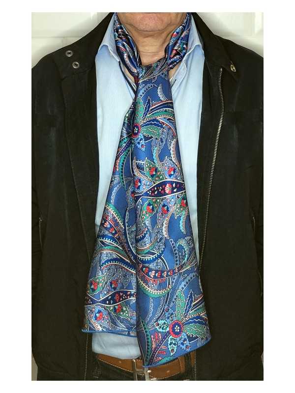 foulard écharpe en soie homme CBF EH2000 fabriqué en France Made in France  Taille 40 cm x 140 cm